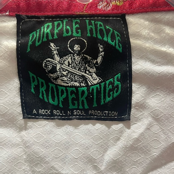Jimi Hendrix Purple Haze Productions white floral embroidered button down shirt - Picture 5 of 9